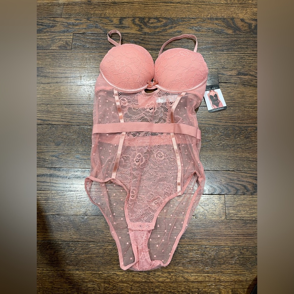 french affair rosette Lace push up Bodysuit size L